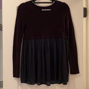 Kimchi Blue Black/Dark Green Babydoll Top